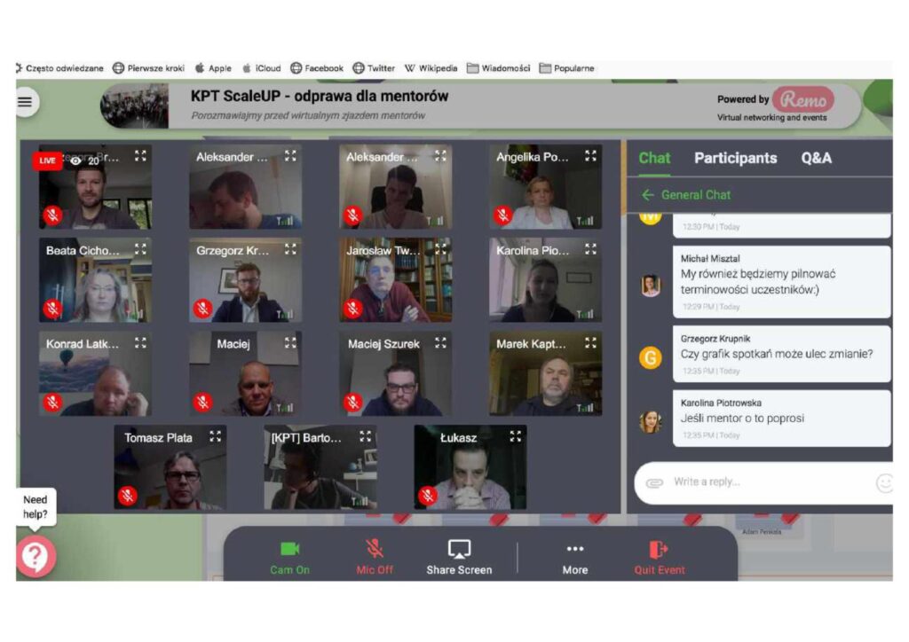 Sesje Mentoringu Eksportowego online ScaleUP w Krakowskim Parku Technologicznym, Kraków